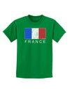 French Flag - France Text Distressed Childrens Dark T-Shirt by TooLoud-Childrens T-Shirt-TooLoud-Kelly-Green-X-Small-Davson Sales