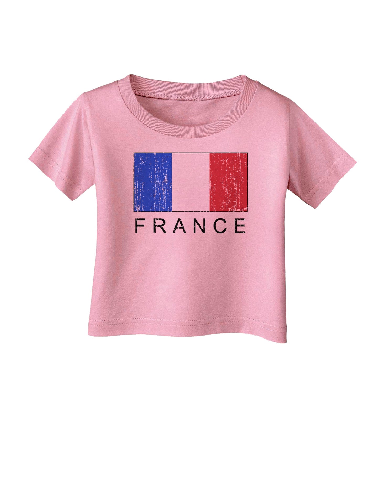 French Flag - France Text Distressed Infant T-Shirt by TooLoud-Infant T-Shirt-TooLoud-Candy-Pink-06-Months-Davson Sales