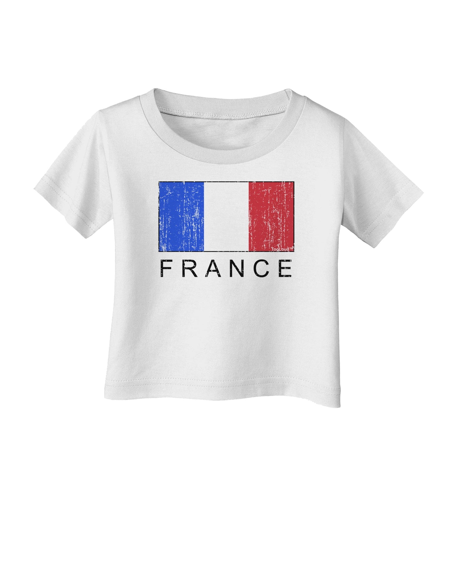 French Flag - France Text Distressed Infant T-Shirt by TooLoud-Infant T-Shirt-TooLoud-White-06-Months-Davson Sales