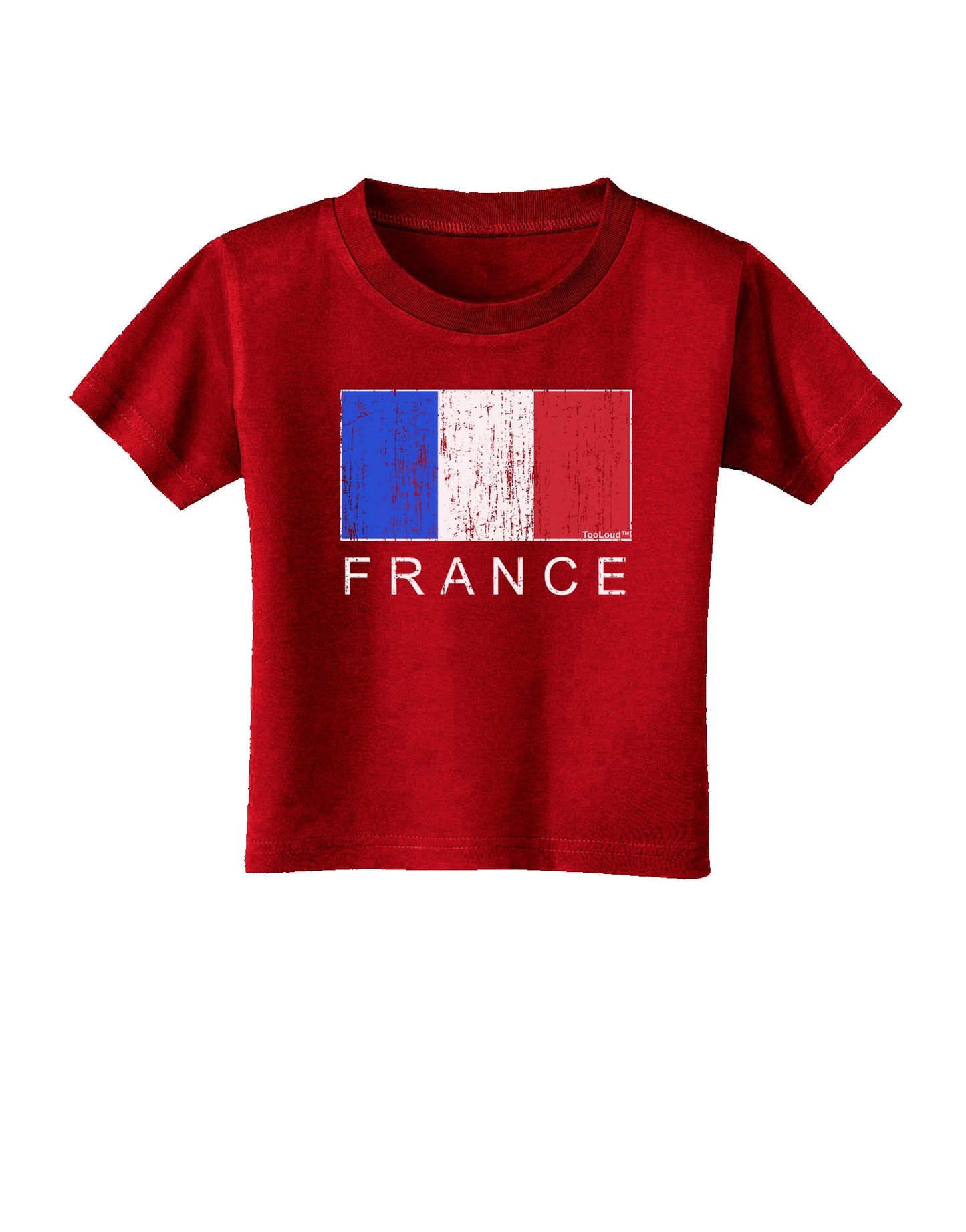 French Flag - France Text Distressed Toddler T-Shirt Dark by TooLoud-Toddler T-Shirt-TooLoud-Red-2T-Davson Sales