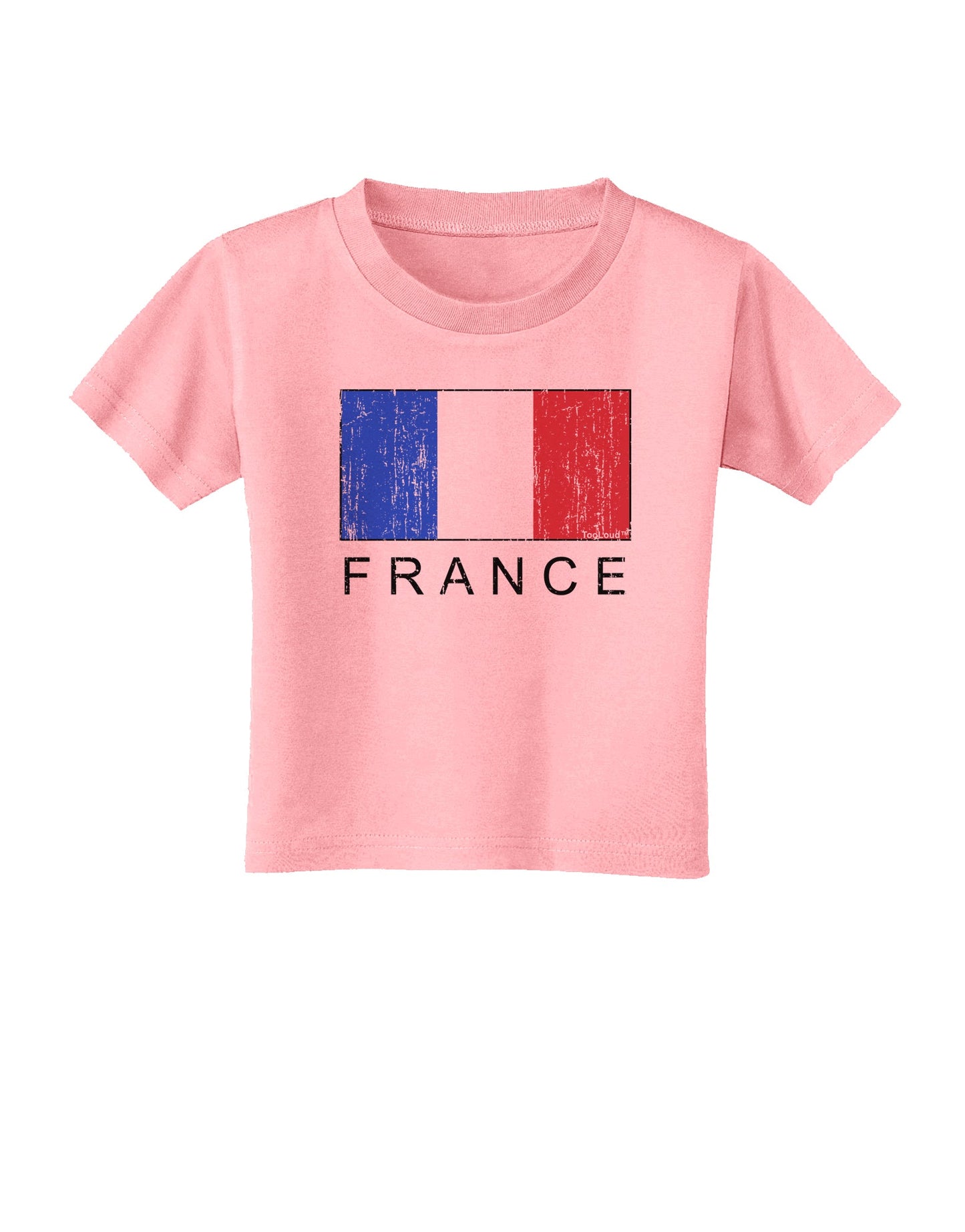 French Flag - France Text Distressed Toddler T-Shirt by TooLoud-Toddler T-Shirt-TooLoud-Candy-Pink-2T-Davson Sales
