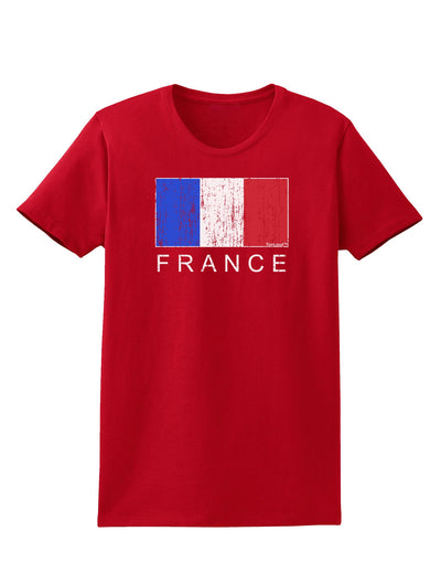 French Flag - France Text Distressed Womens Dark T-Shirt by TooLoud-Womens T-Shirt-TooLoud-Red-X-Small-Davson Sales