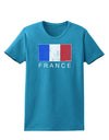 French Flag - France Text Distressed Womens Dark T-Shirt by TooLoud-Womens T-Shirt-TooLoud-Turquoise-X-Small-Davson Sales