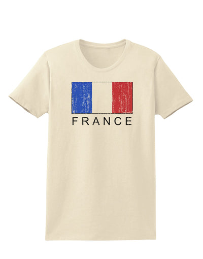 French Flag - France Text Distressed Womens T-Shirt by TooLoud-Womens T-Shirt-TooLoud-Natural-X-Small-Davson Sales