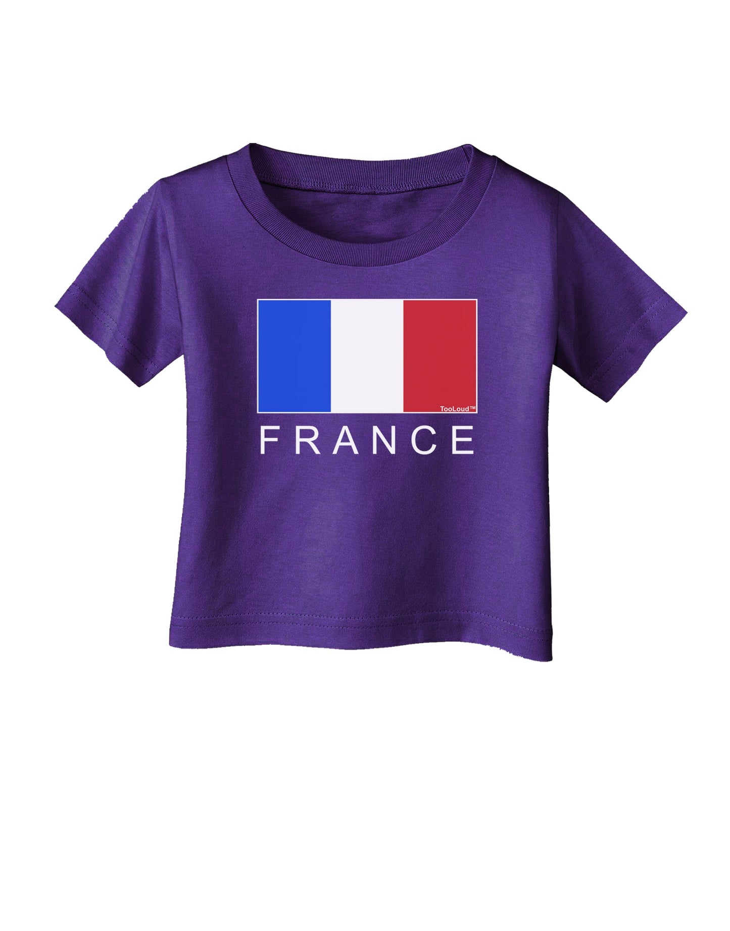 French Flag - France Text Infant T-Shirt Dark by TooLoud-Infant T-Shirt-TooLoud-Purple-06-Months-Davson Sales