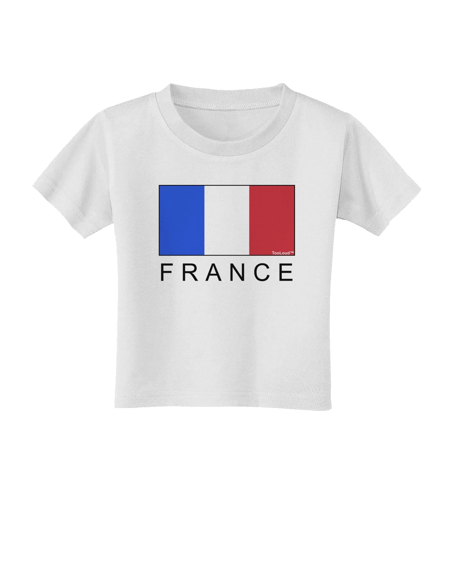 French Flag - France Text Toddler T-Shirt by TooLoud-Toddler T-Shirt-TooLoud-White-2T-Davson Sales