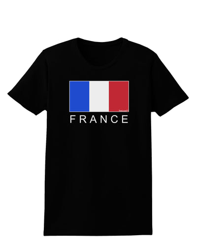 French Flag - France Text Womens Dark T-Shirt by TooLoud-Womens T-Shirt-TooLoud-Black-X-Small-Davson Sales