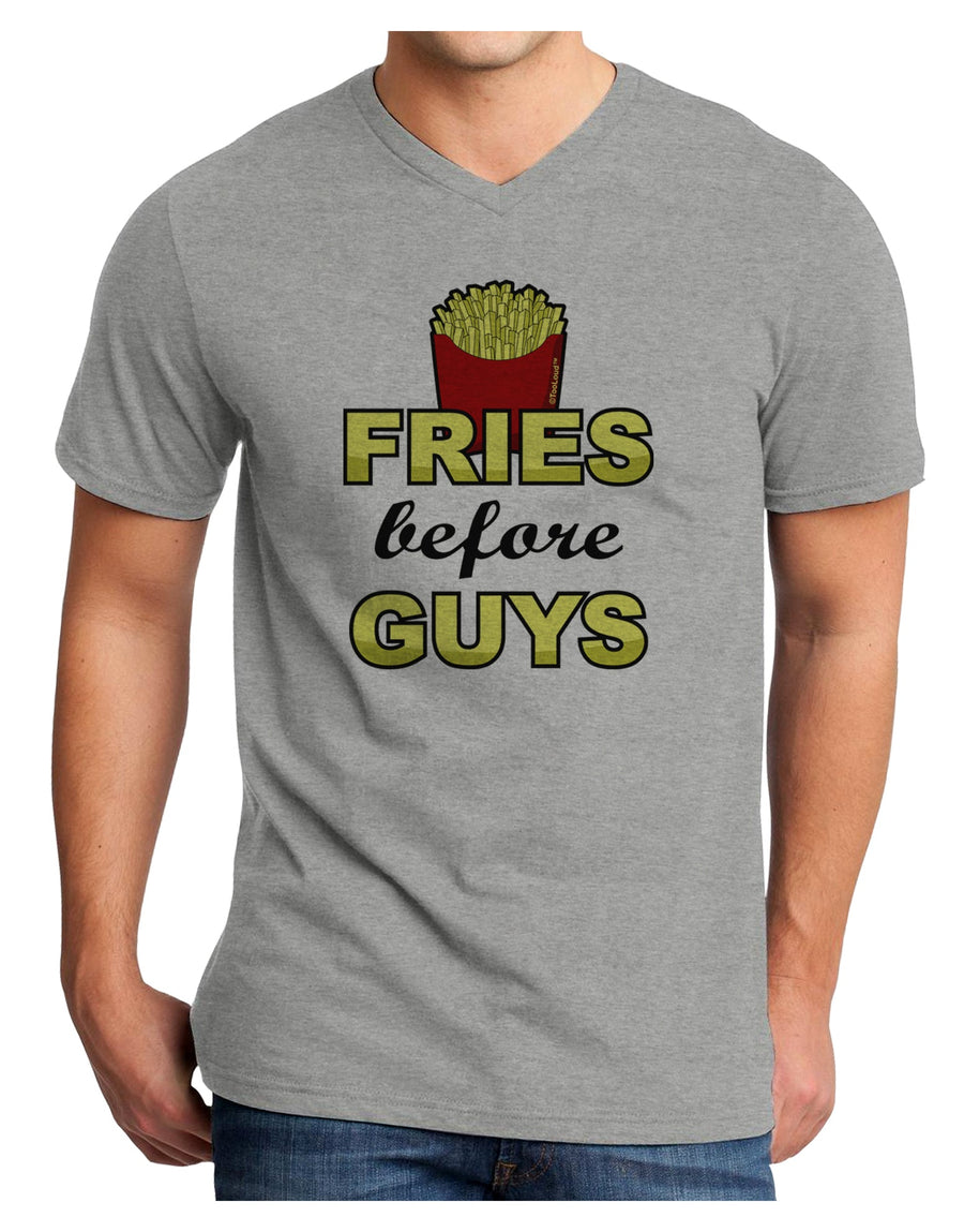 Fries Before Guys Adult V-Neck T-shirt by TooLoud-Mens V-Neck T-Shirt-TooLoud-White-Small-Davson Sales