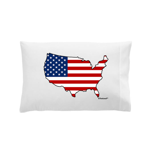 United States Cutout - American Flag Design Standard Size Polyester Pillow Case by TooLoud