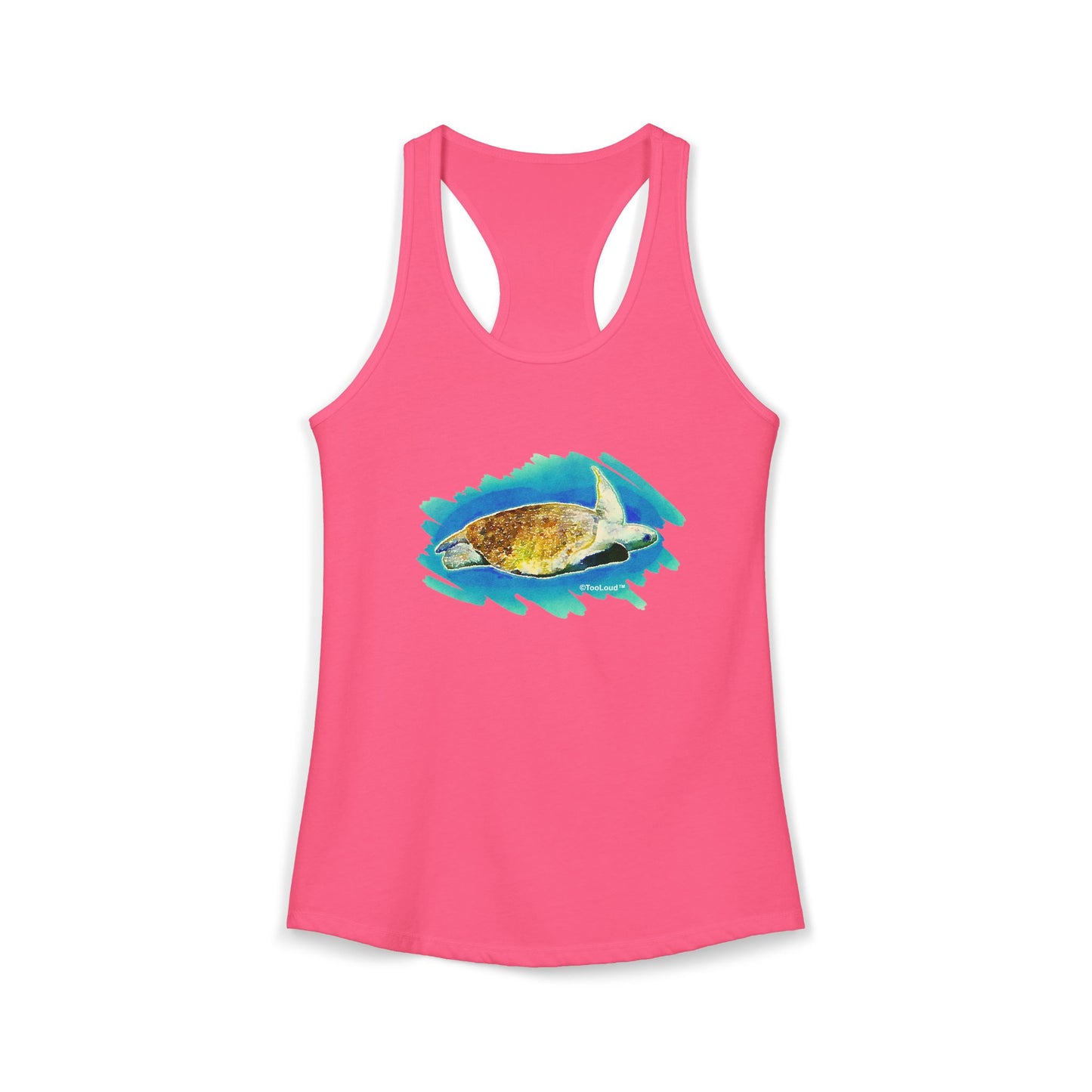 Turtle Watercolor Womens Racerback Tank Top