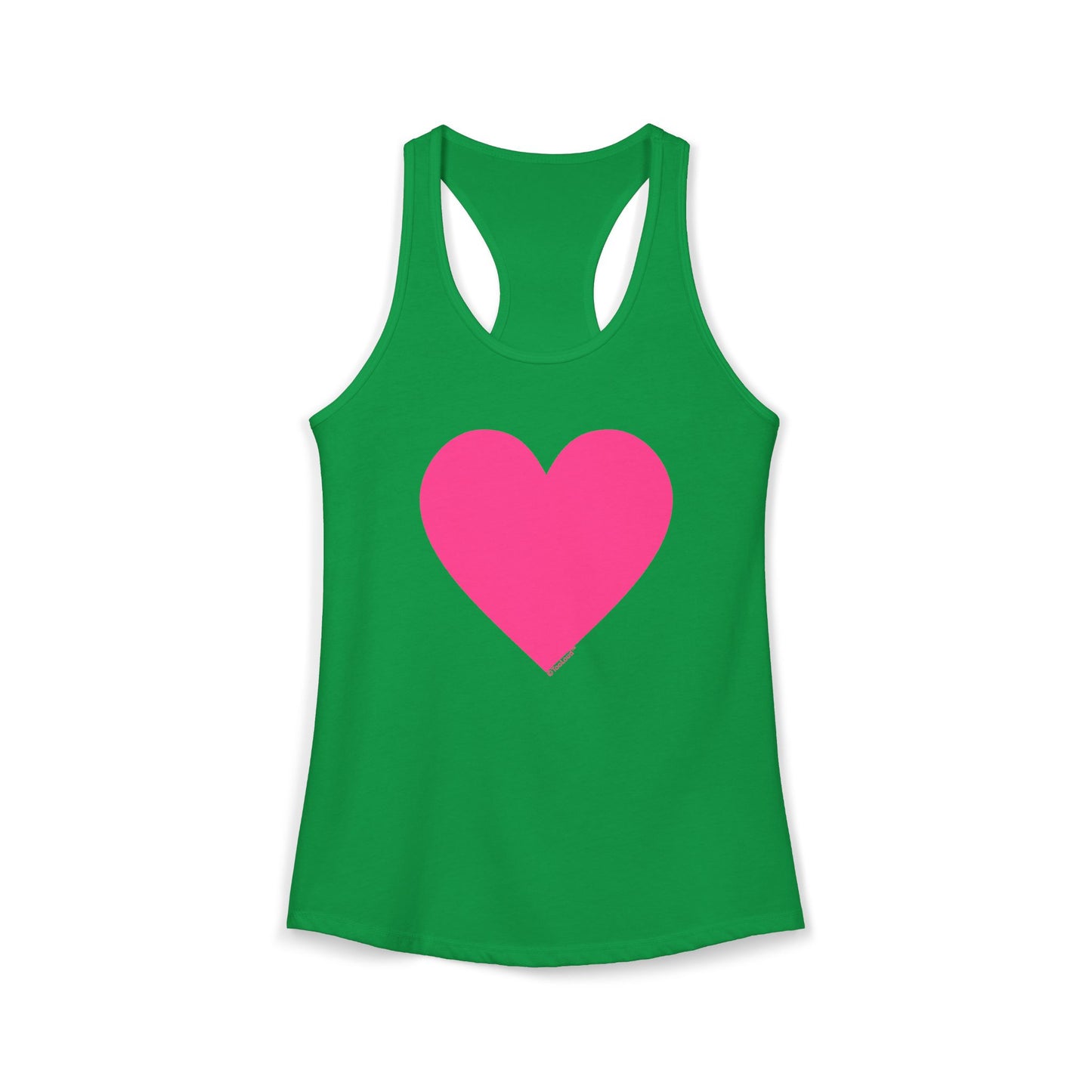 Big Pink Heart Valentine's Day Womens Racerback Tank Top