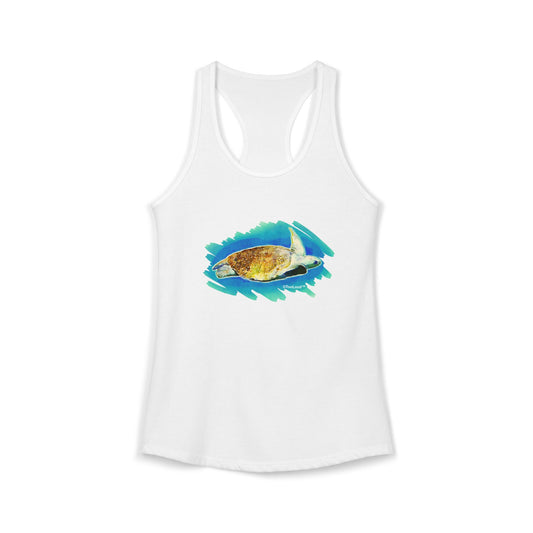 Turtle Watercolor Womens Racerback Tank Top