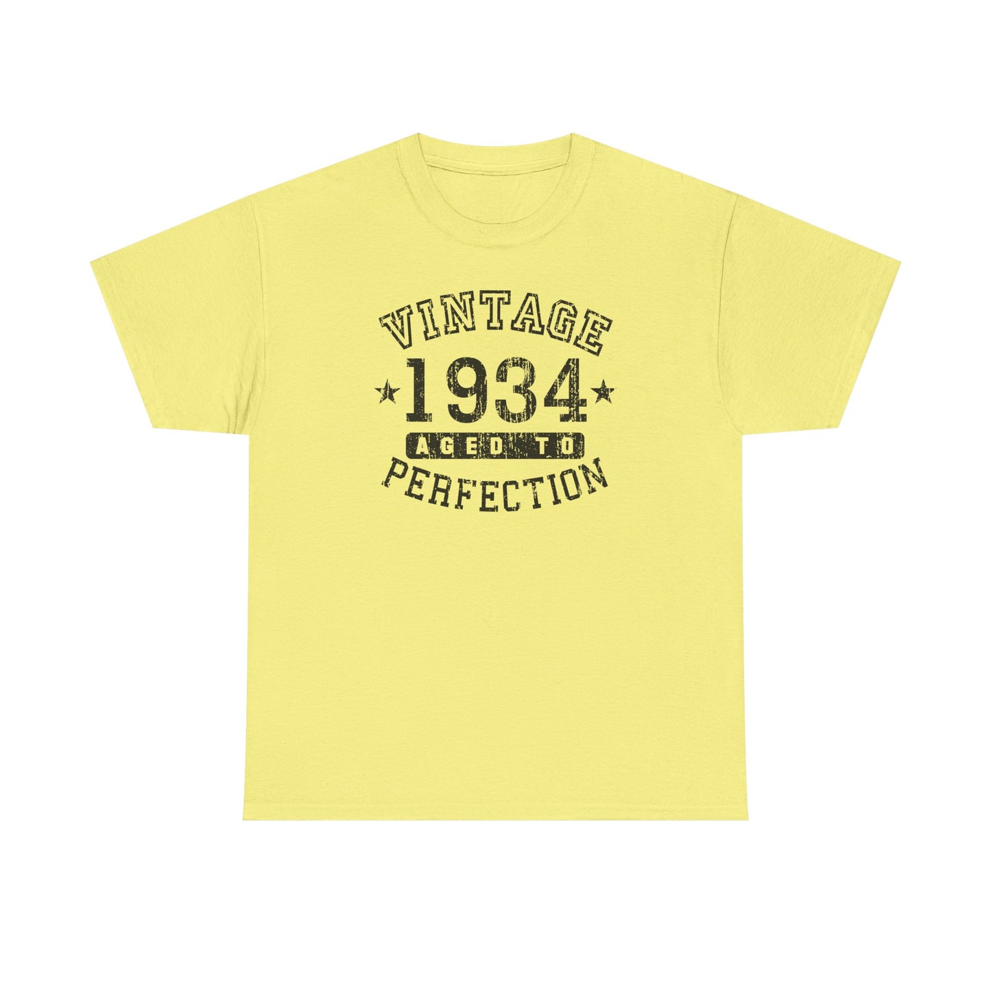 1934 - Adult Unisex Vintage Birth Year Aged To Perfection Birthday T-Shirt