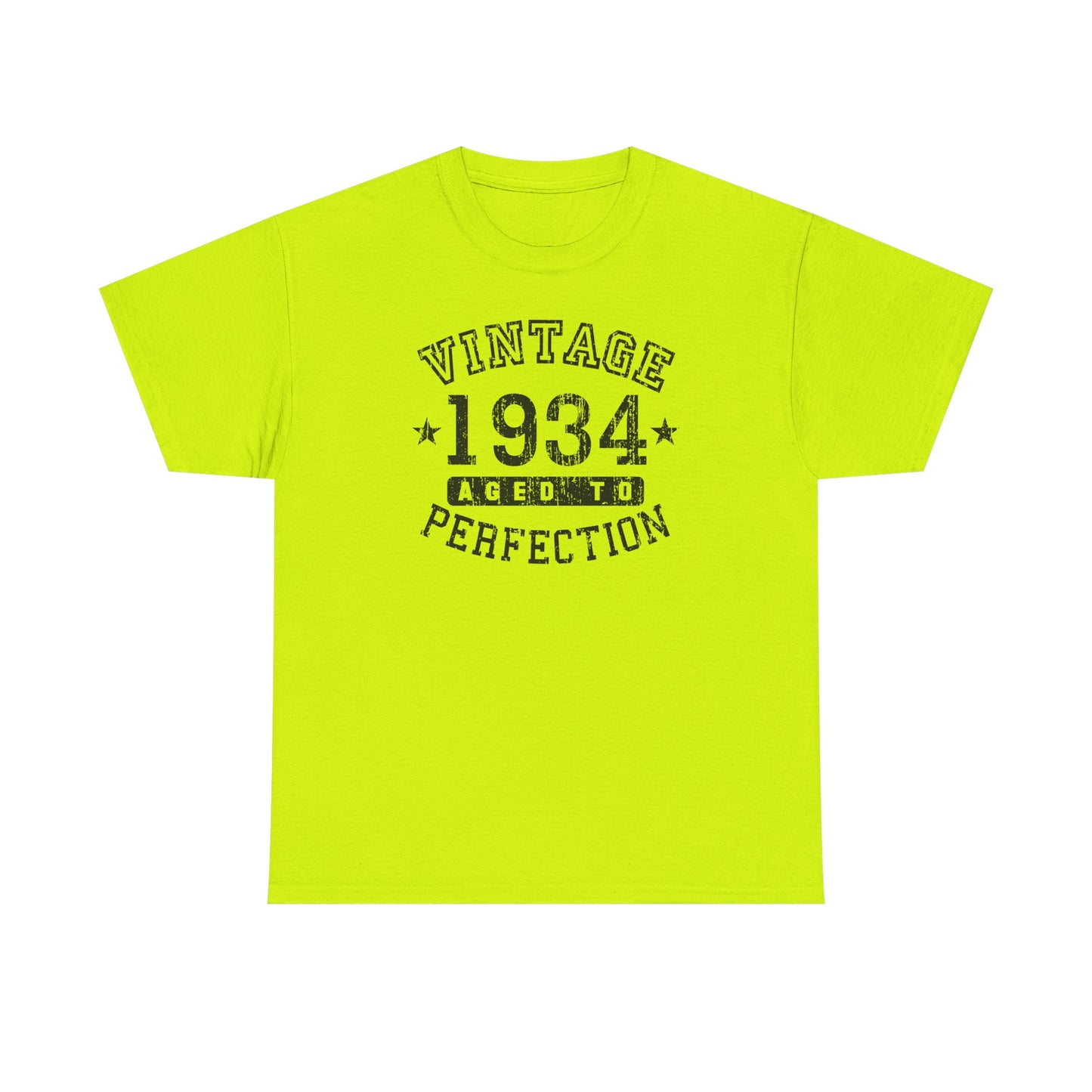 1934 - Adult Unisex Vintage Birth Year Aged To Perfection Birthday T-Shirt