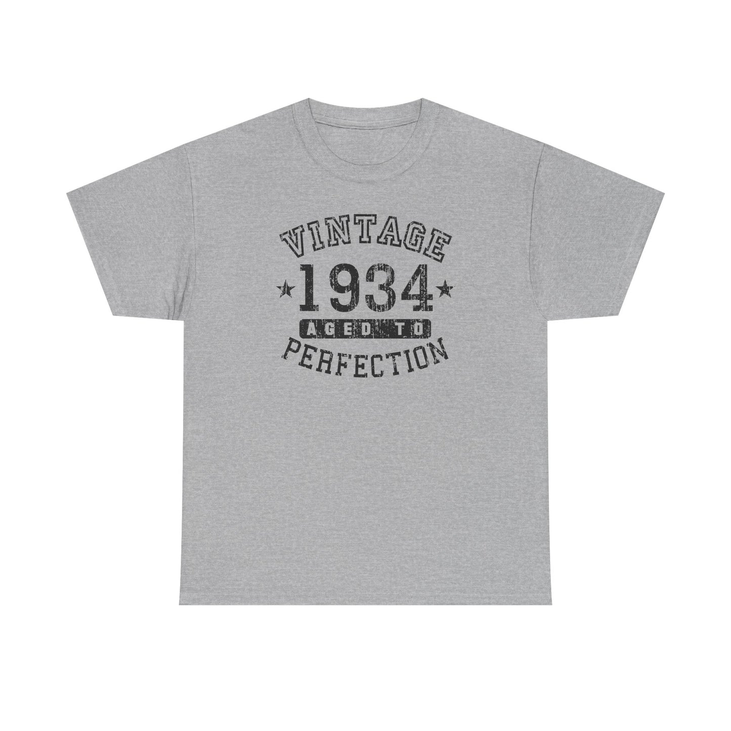1934 - Adult Unisex Vintage Birth Year Aged To Perfection Birthday T-Shirt