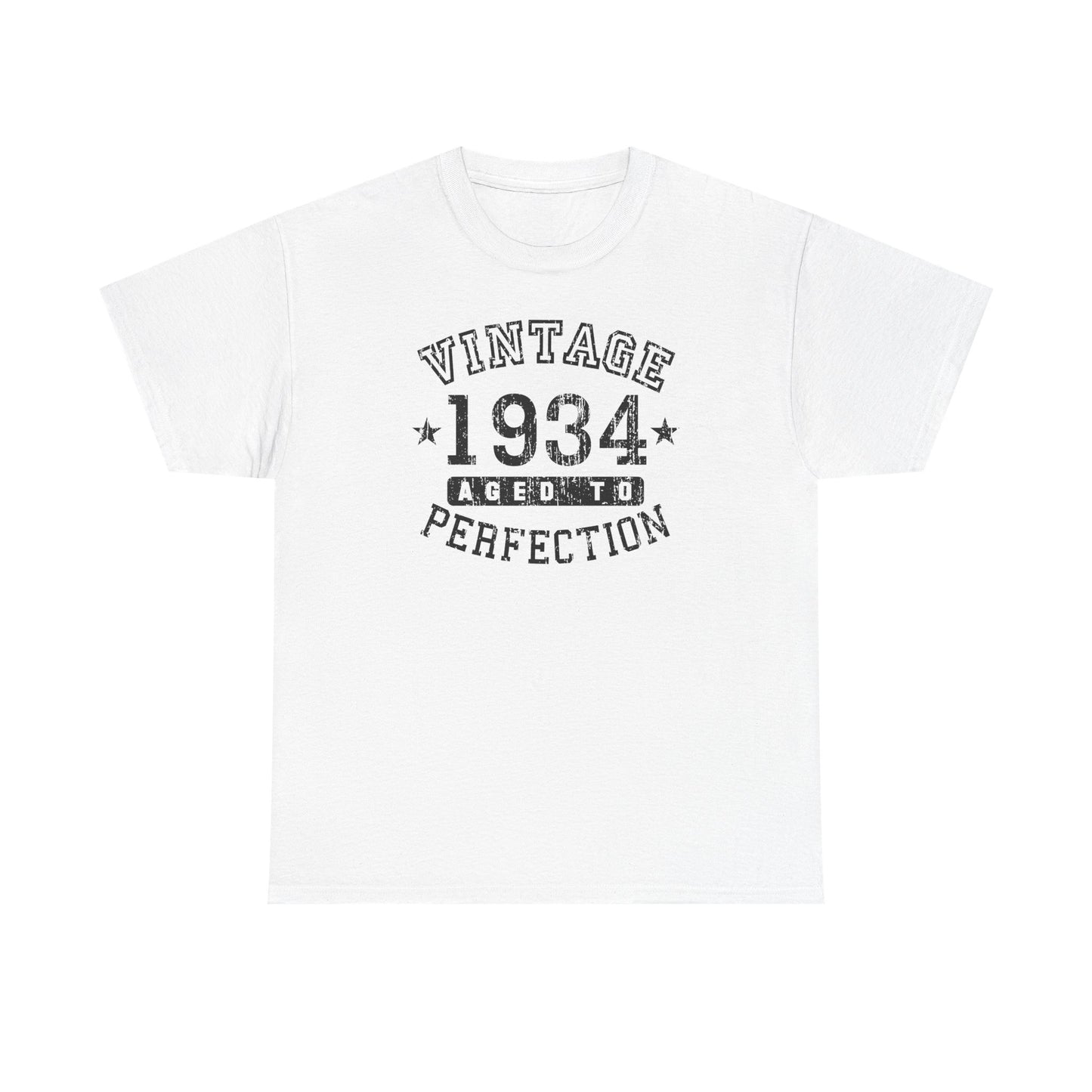 1934 - Adult Unisex Vintage Birth Year Aged To Perfection Birthday T-Shirt
