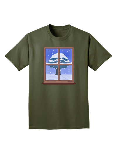 Frosty Window Design Adult Dark T-Shirt-Mens T-Shirt-TooLoud-Military-Green-Small-Davson Sales