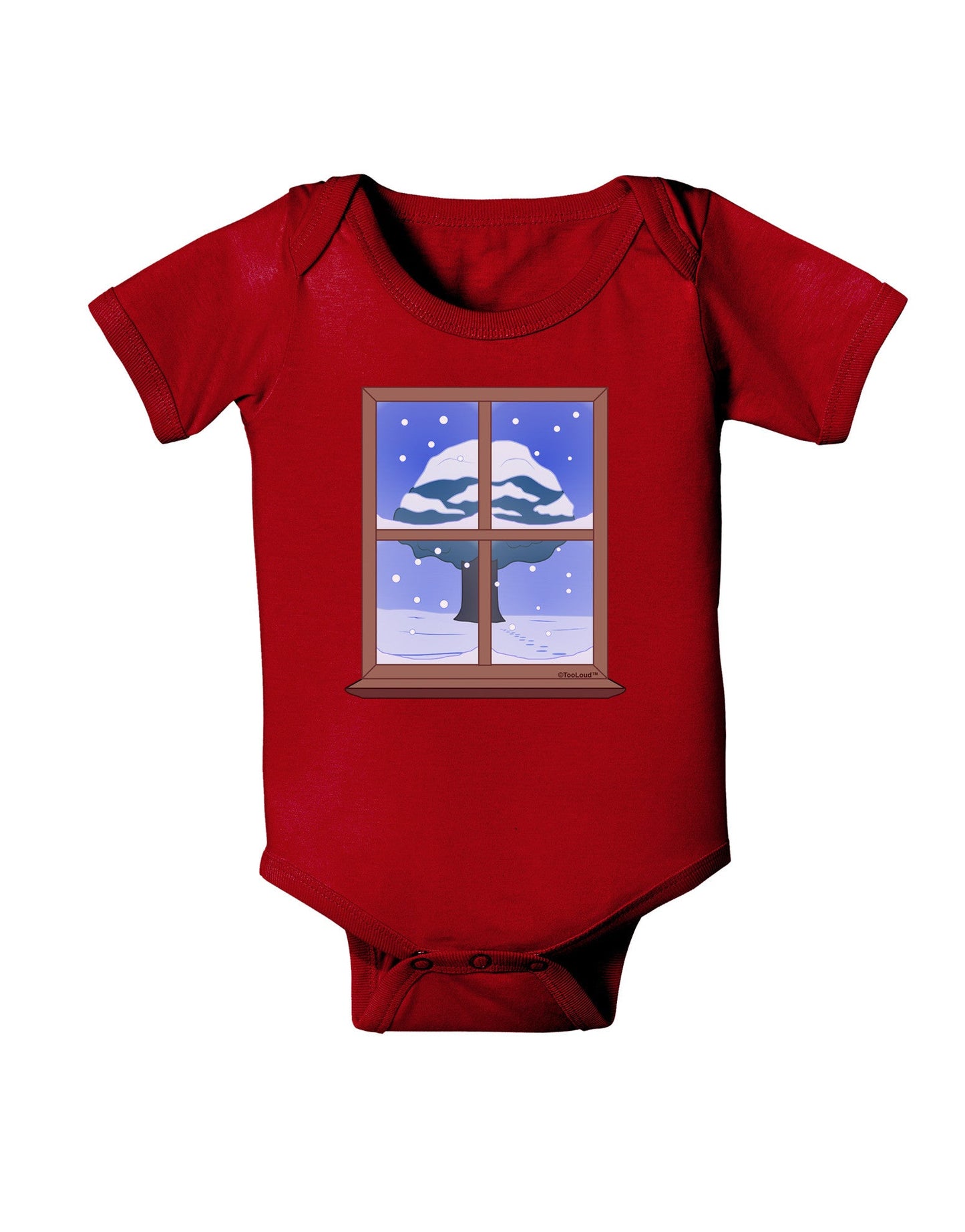 Frosty Window Design Baby Romper Bodysuit Dark-Baby Romper-TooLoud-Red-06-Months-Davson Sales