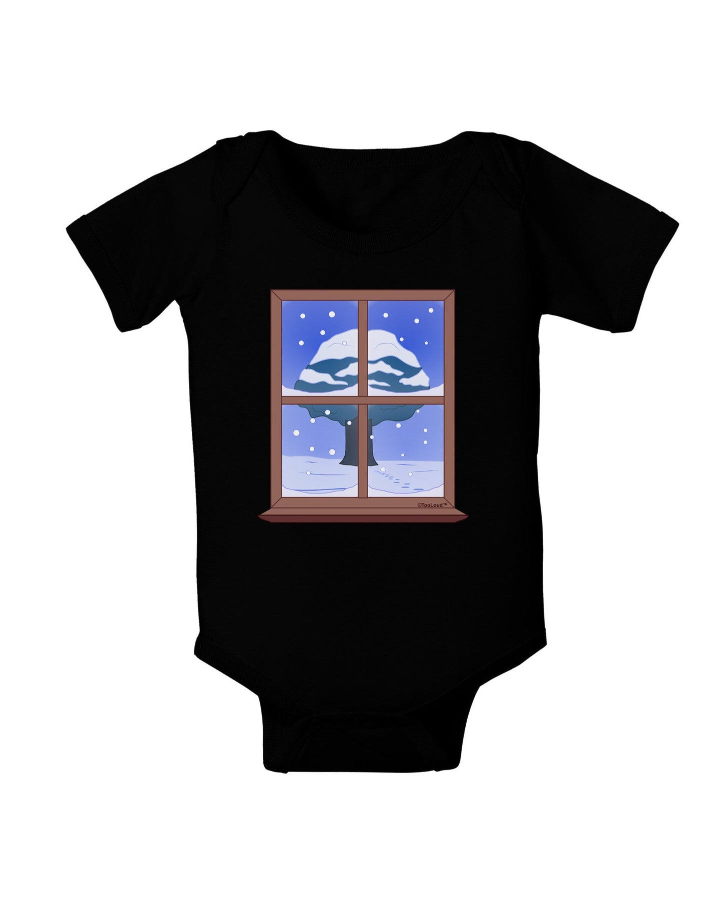 Frosty Window Design Baby Romper Bodysuit Dark-Baby Romper-TooLoud-Black-06-Months-Davson Sales