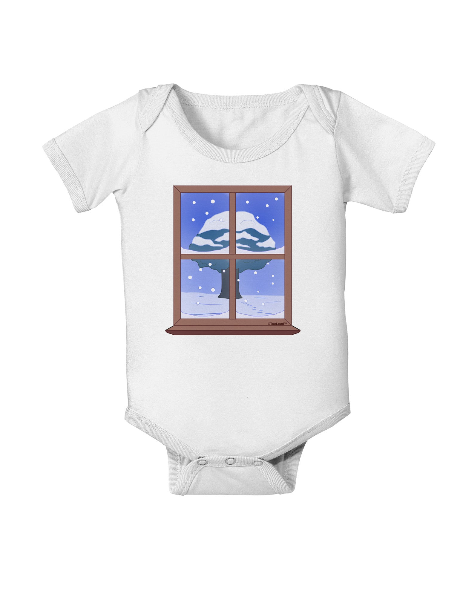 Frosty Window Design Baby Romper Bodysuit-Baby Romper-TooLoud-White-06-Months-Davson Sales