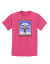 Frosty Window Design Childrens Dark T-Shirt-Childrens T-Shirt-TooLoud-Sangria-X-Small-Davson Sales