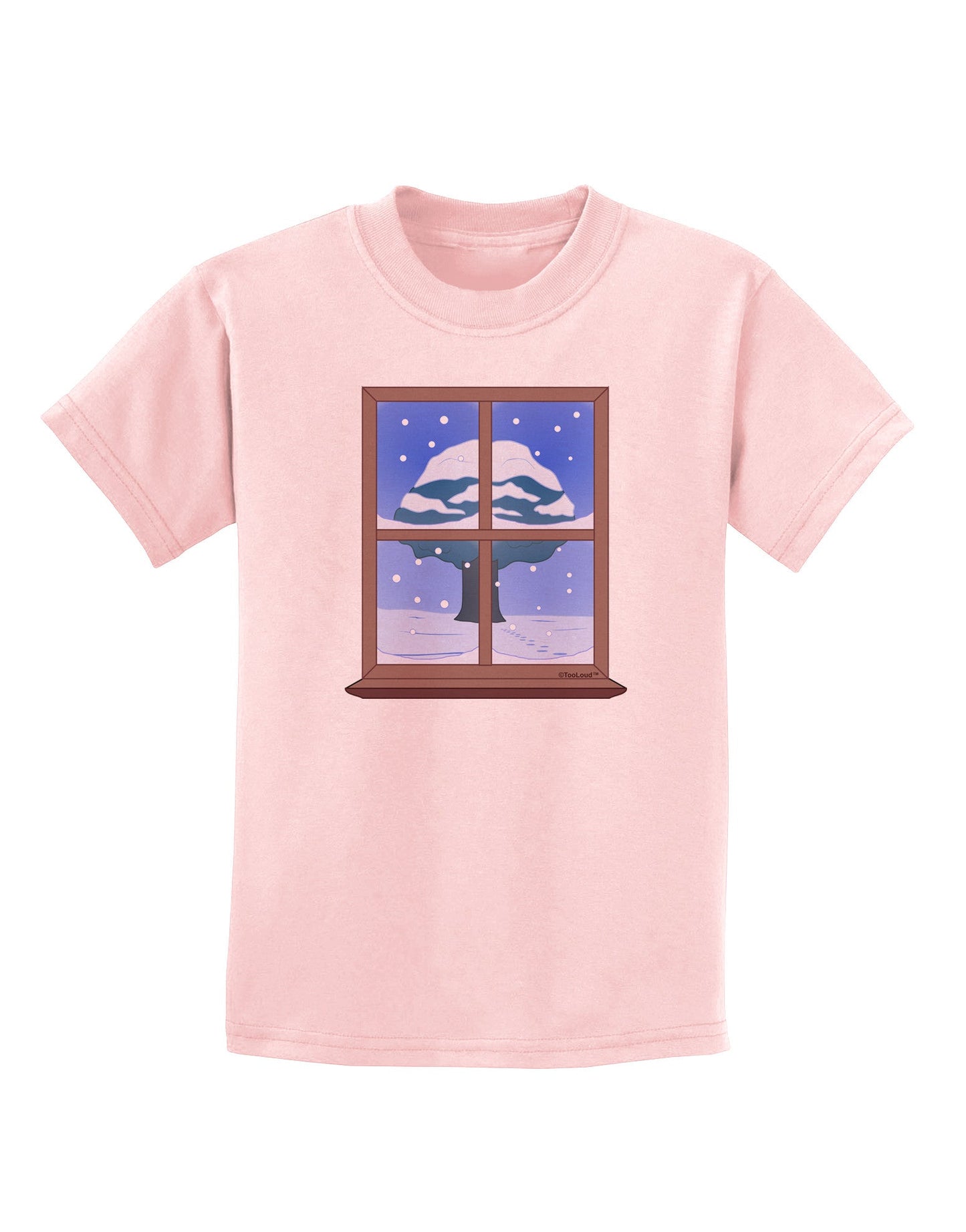 Frosty Window Design Childrens T-Shirt-Childrens T-Shirt-TooLoud-PalePink-X-Small-Davson Sales