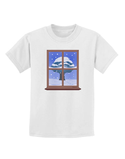 Frosty Window Design Childrens T-Shirt-Childrens T-Shirt-TooLoud-White-X-Small-Davson Sales