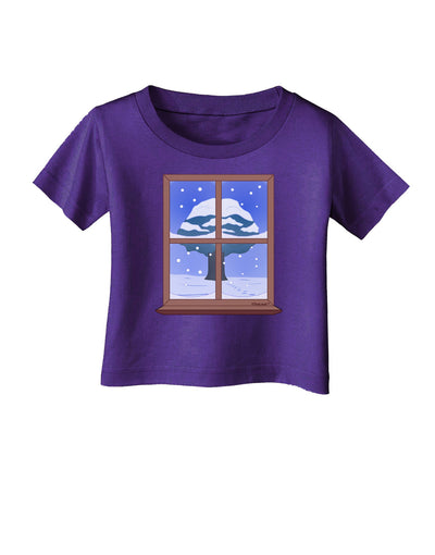 Frosty Window Design Infant T-Shirt Dark-Infant T-Shirt-TooLoud-Purple-06-Months-Davson Sales