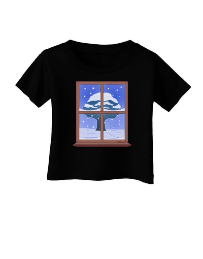 Frosty Window Design Infant T-Shirt Dark-Infant T-Shirt-TooLoud-Black-06-Months-Davson Sales