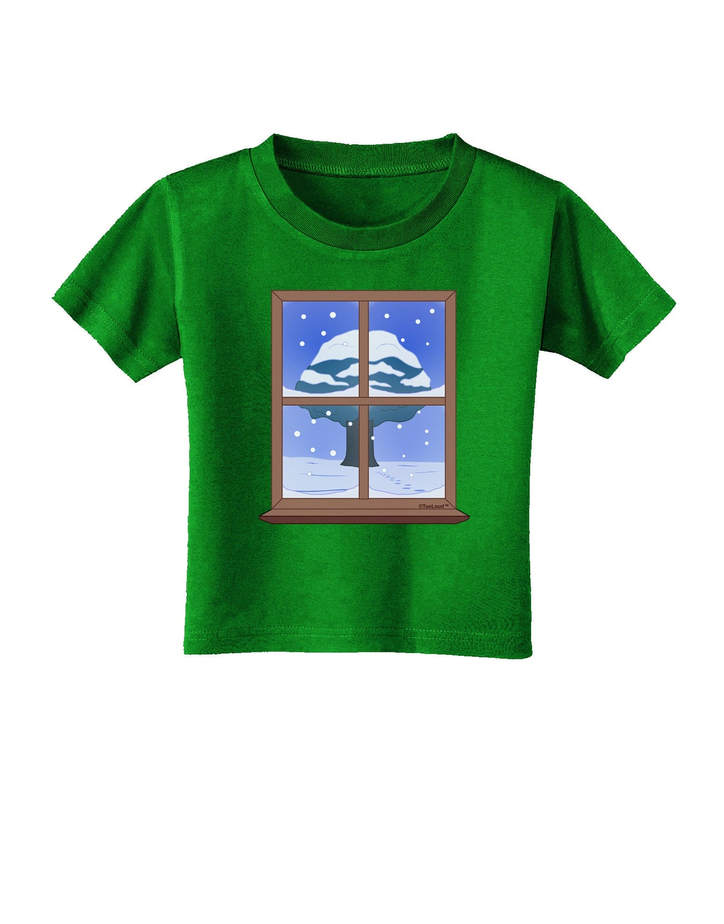 Frosty Window Design Toddler T-Shirt Dark-Toddler T-Shirt-TooLoud-Royal-Blue-2T-Davson Sales