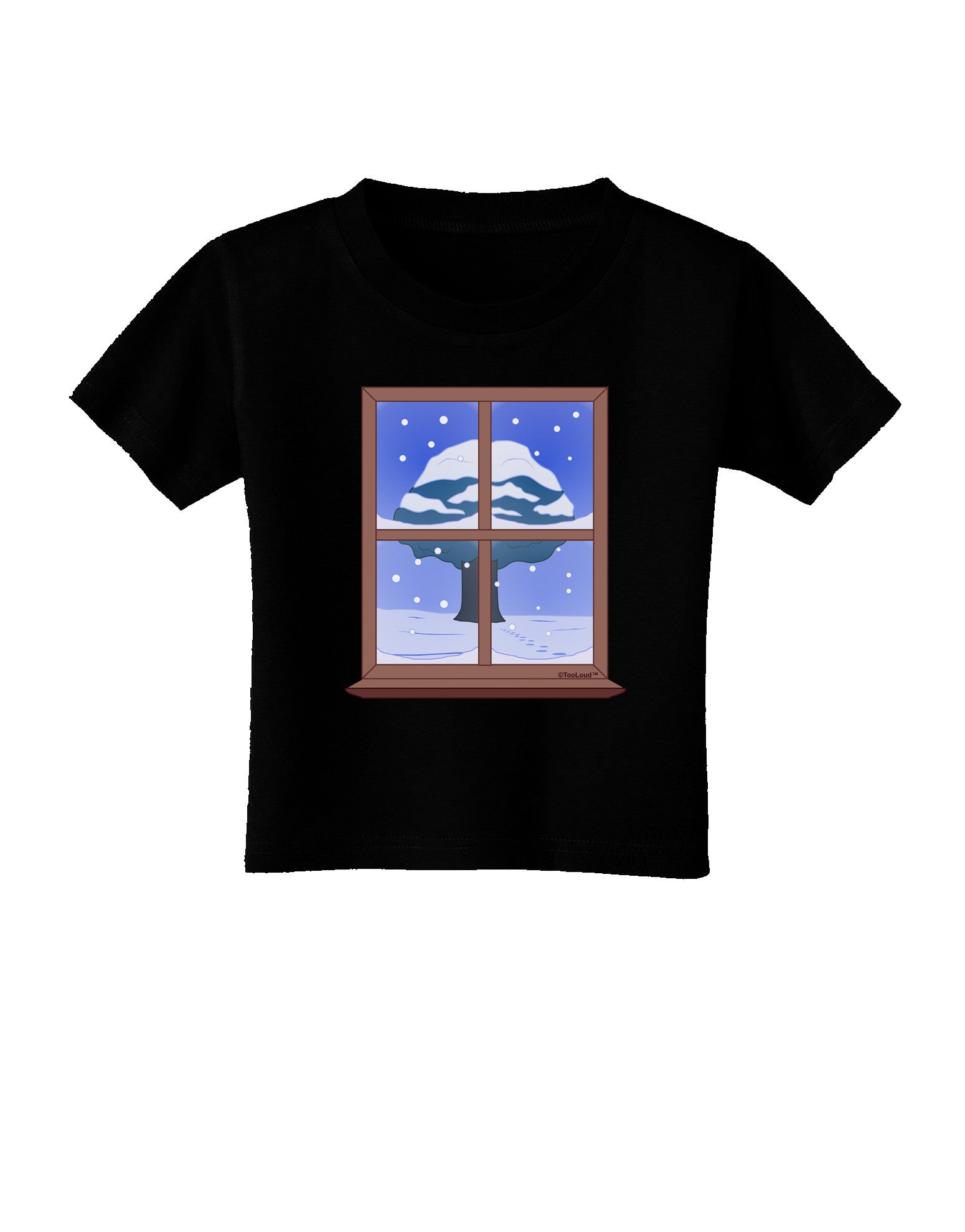 Frosty Window Design Toddler T-Shirt Dark-Toddler T-Shirt-TooLoud-Black-2T-Davson Sales