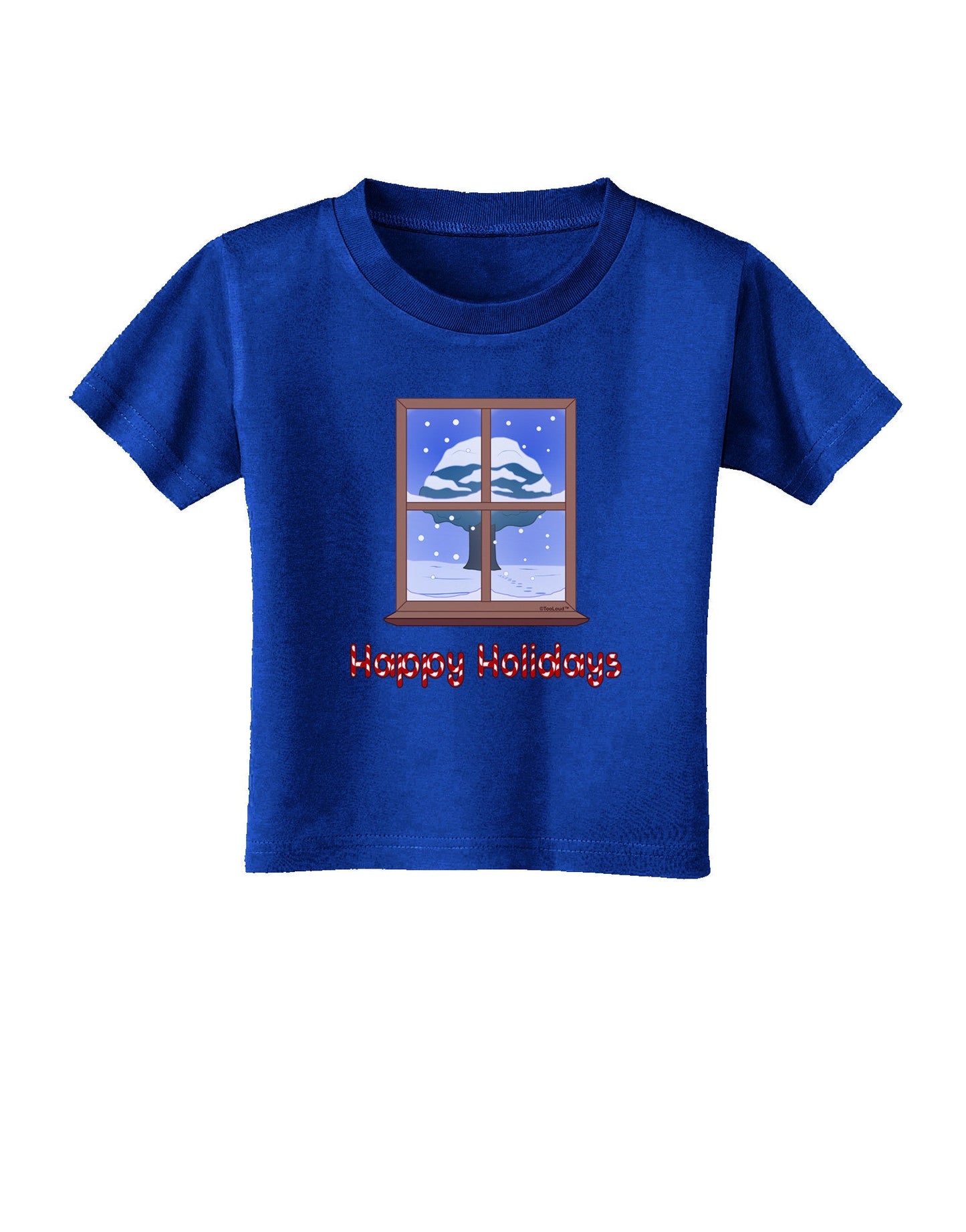 Frosty Window - Happy Holidays Toddler T-Shirt Dark-Toddler T-Shirt-TooLoud-Red-2T-Davson Sales