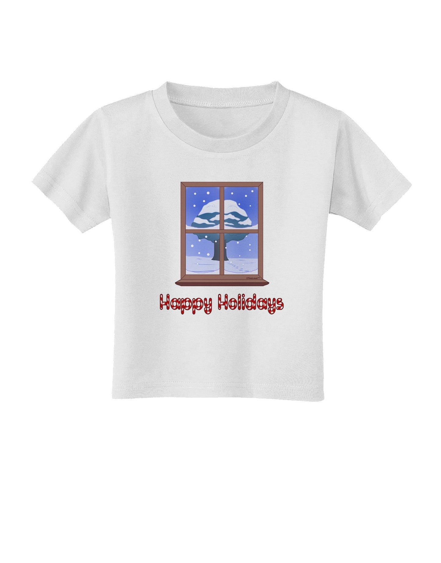 Frosty Window - Happy Holidays Toddler T-Shirt-Toddler T-Shirt-TooLoud-White-2T-Davson Sales