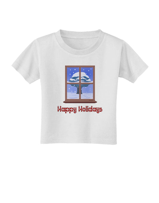 Frosty Window - Happy Holidays Toddler T-Shirt-Toddler T-Shirt-TooLoud-White-2T-Davson Sales