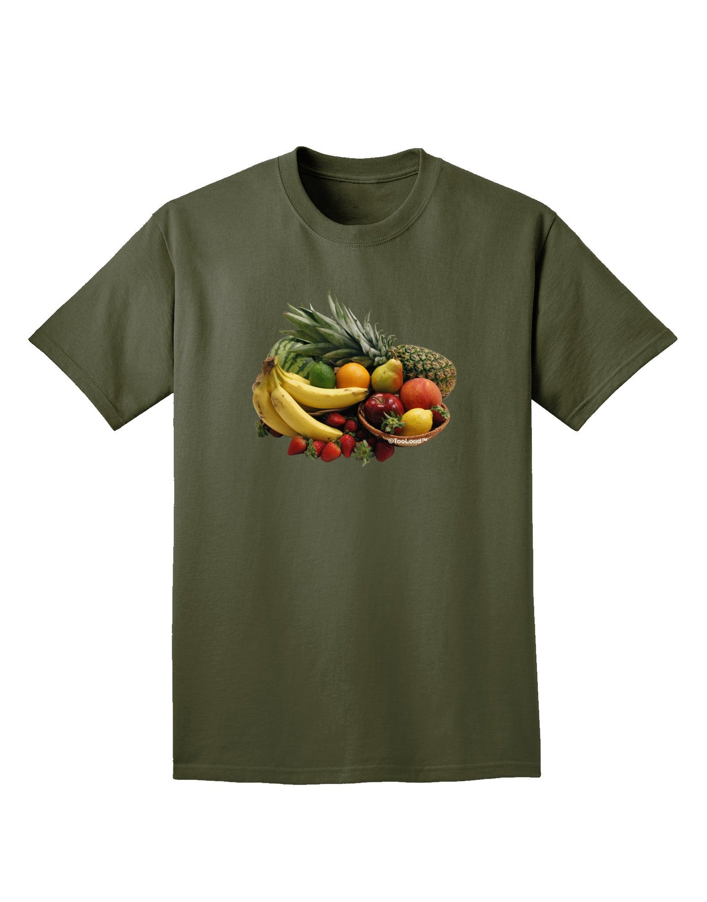 Fruit Basket Still Life Adult Dark T-Shirt-Mens T-Shirt-TooLoud-Military-Green-Small-Davson Sales