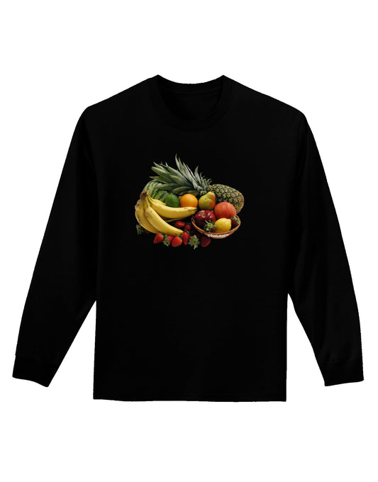 Fruit Basket Still Life Adult Long Sleeve Dark T-Shirt-TooLoud-Black-Small-Davson Sales