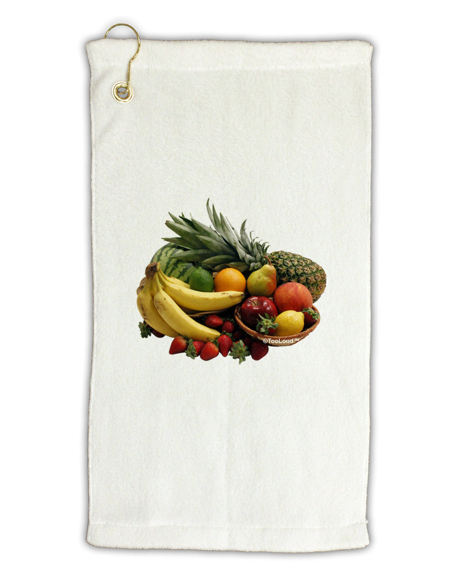 Fruit Basket Still Life Micro Terry Gromet Golf Towel 11&#x22;x19-Golf Towel-TooLoud-White-Davson Sales