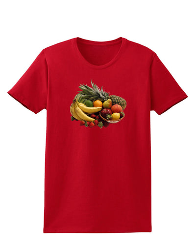 Fruit Basket Still Life Womens Dark T-Shirt-TooLoud-Red-X-Small-Davson Sales