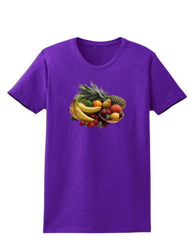 Fruit Basket Still Life Womens Dark T-Shirt-TooLoud-Purple-X-Small-Davson Sales