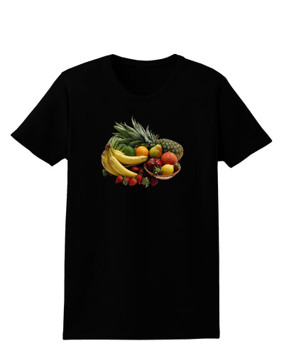 Fruit Basket Still Life Womens Dark T-Shirt-TooLoud-Black-X-Small-Davson Sales