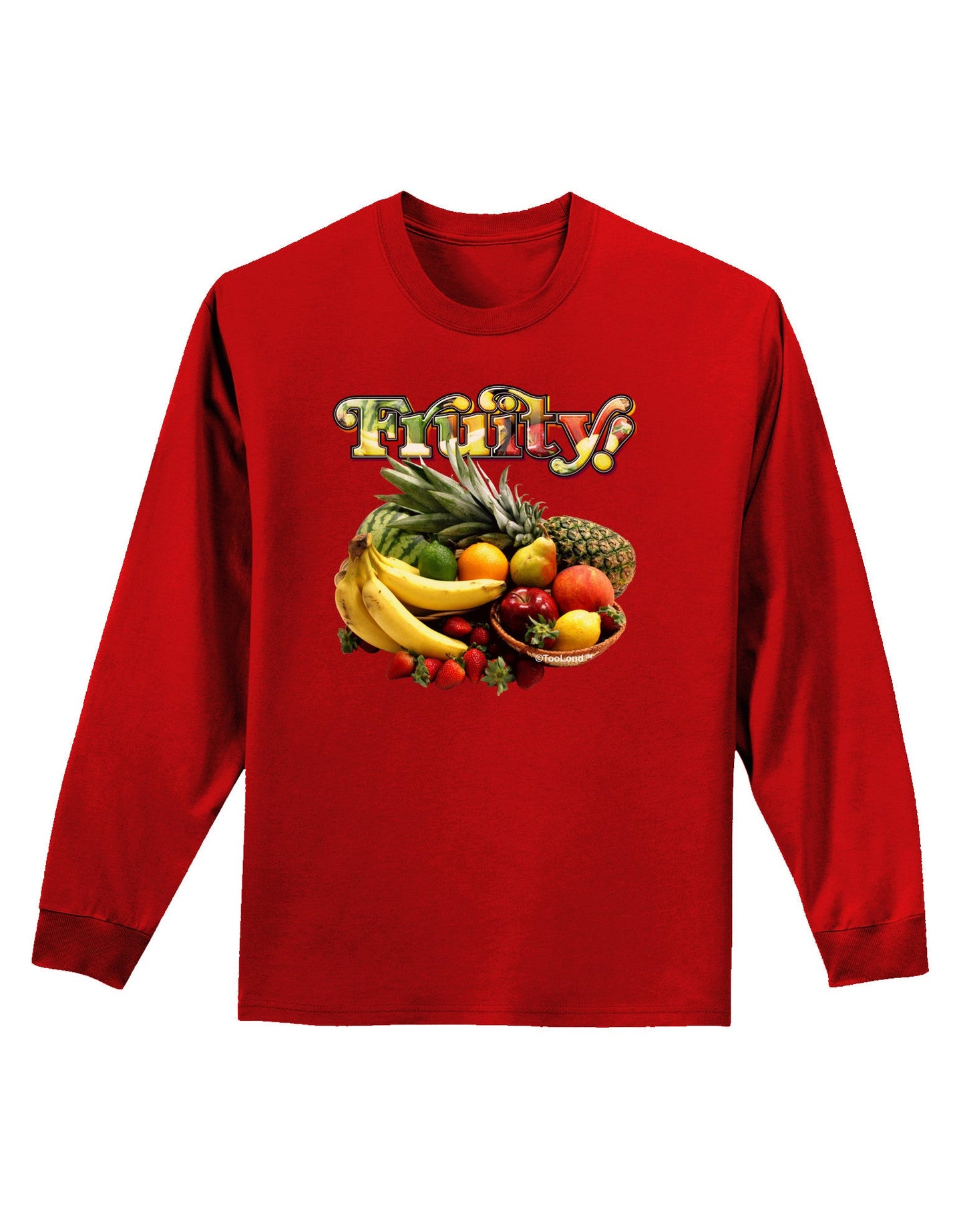 Fruity Fruit Basket 2 Adult Long Sleeve Dark T-Shirt-TooLoud-Red-Small-Davson Sales
