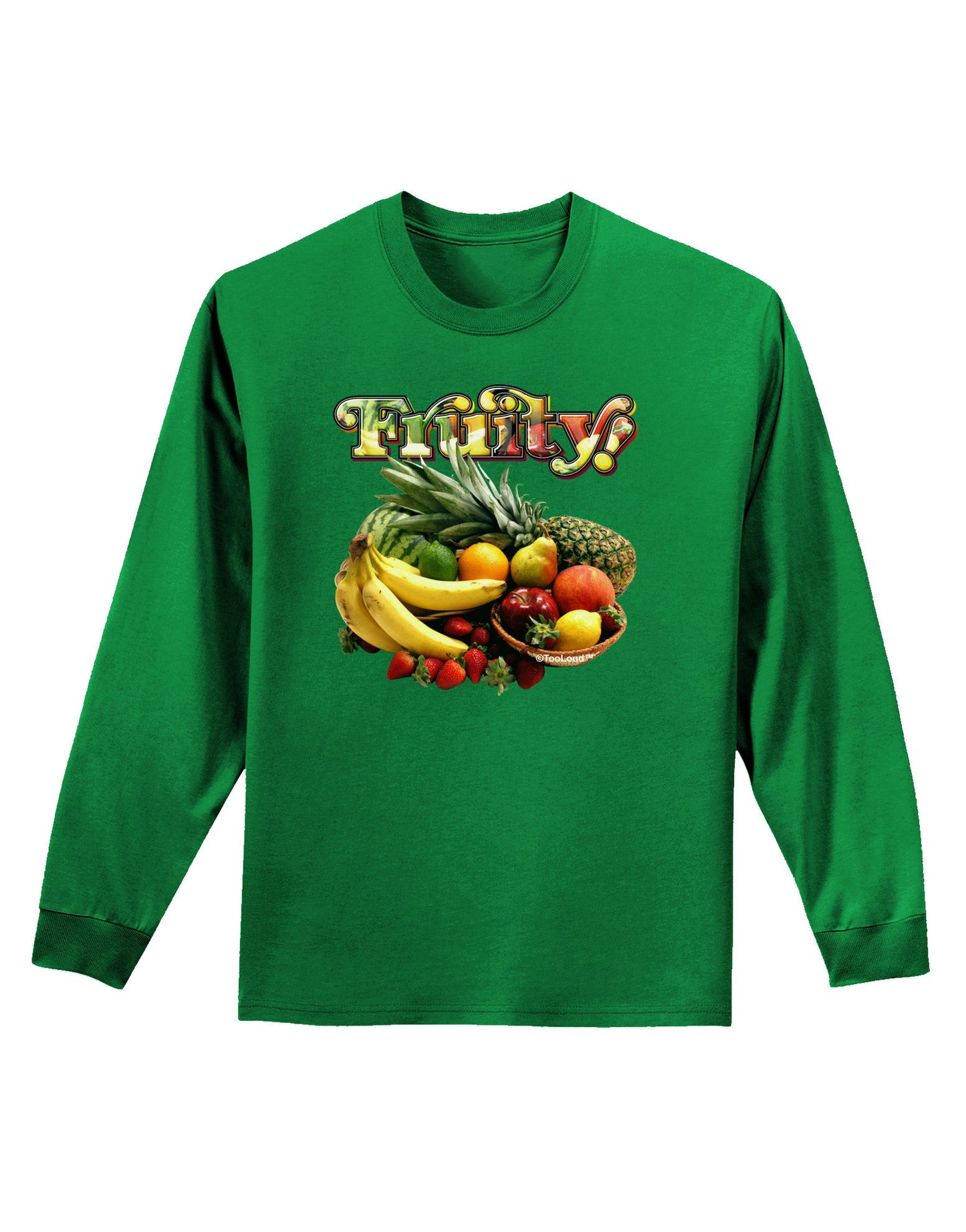 Fruity Fruit Basket 2 Adult Long Sleeve Dark T-Shirt-TooLoud-Kelly-Green-Small-Davson Sales