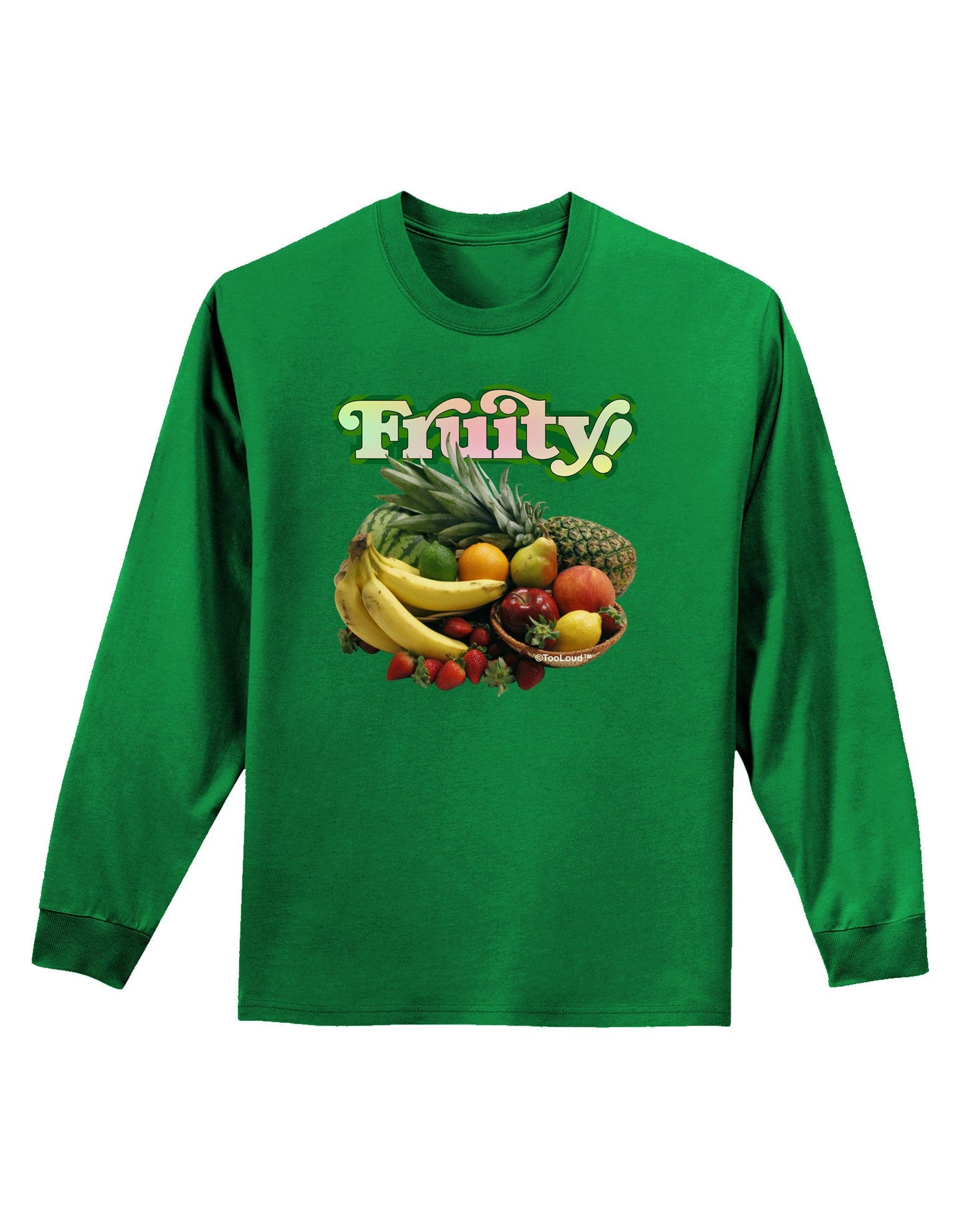 Fruity Fruit Basket Adult Long Sleeve Dark T-Shirt-TooLoud-Kelly-Green-Small-Davson Sales
