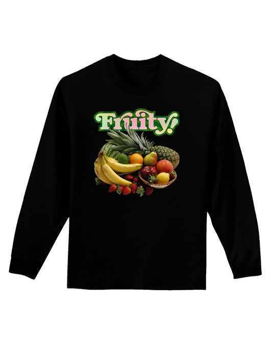 Fruity Fruit Basket Adult Long Sleeve Dark T-Shirt-TooLoud-Black-Small-Davson Sales