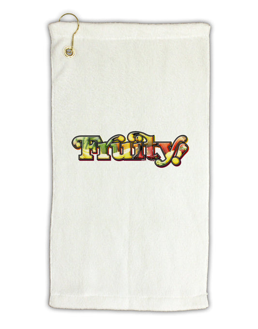 Fruity Text Micro Terry Gromet Golf Towel 11&#x22;x19-Golf Towel-TooLoud-White-Davson Sales