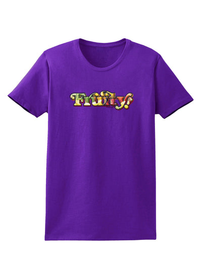 Fruity Text Womens Dark T-Shirt-TooLoud-Purple-X-Small-Davson Sales