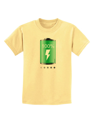 Full Energy 100 Percent Childrens T-Shirt-Childrens T-Shirt-TooLoud-Daffodil-Yellow-X-Small-Davson Sales