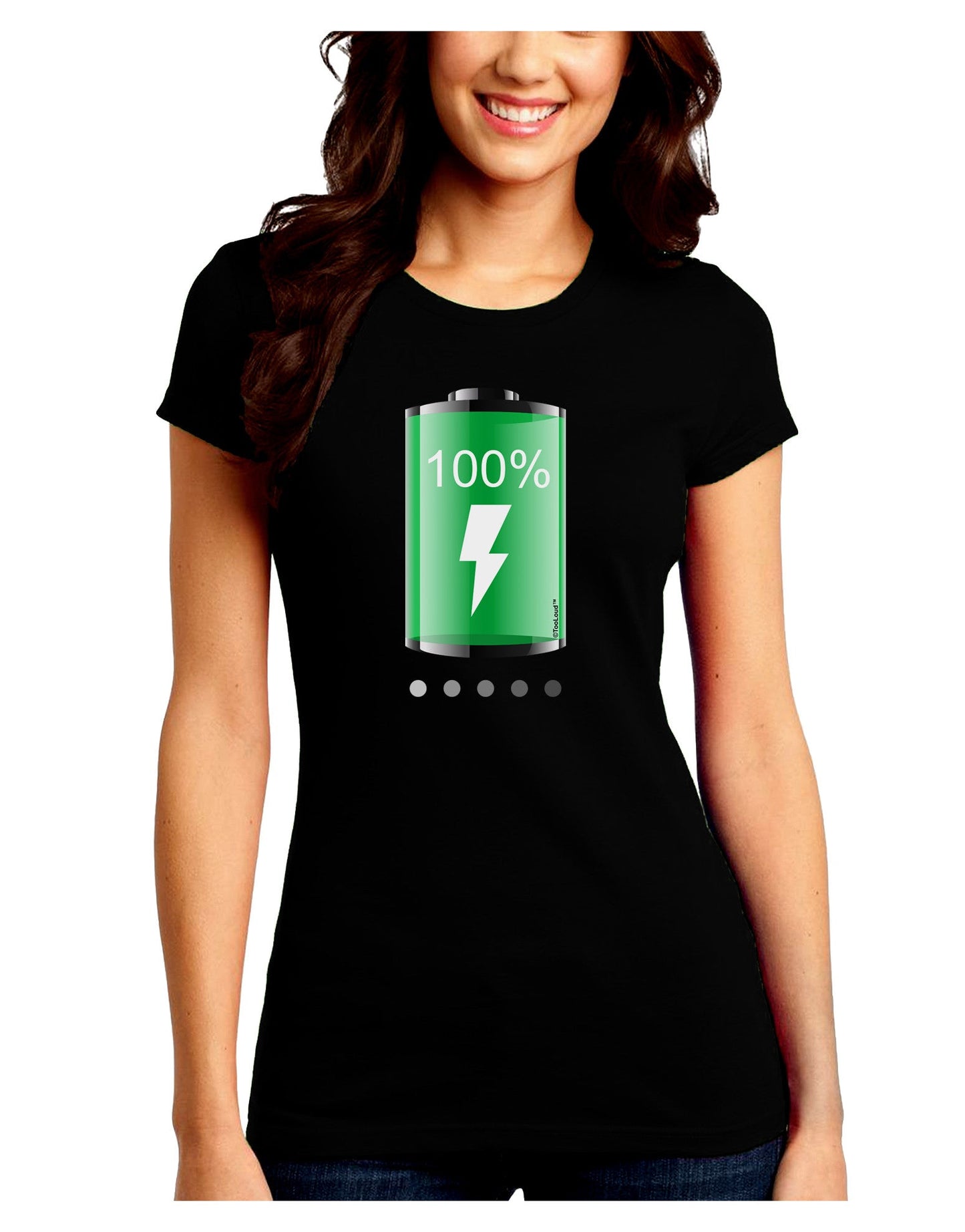 Full Energy 100 Percent Juniors Petite Crew Dark T-Shirt-T-Shirts Juniors Tops-TooLoud-Black-Juniors Fitted Small-Davson Sales