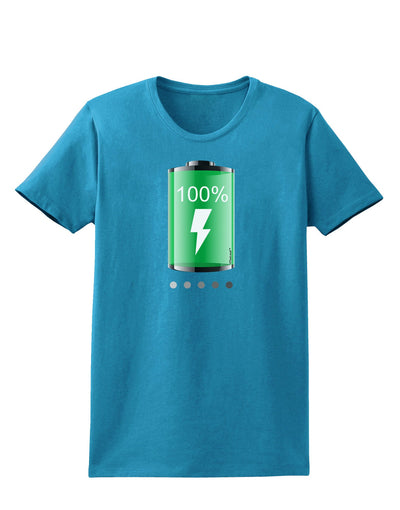 Full Energy 100 Percent Womens Dark T-Shirt-TooLoud-Turquoise-X-Small-Davson Sales