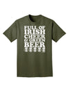 Full of Irish Cheer and Green Beer Adult Dark T-Shirt by TooLoud-Mens T-Shirt-TooLoud-Military-Green-Small-Davson Sales